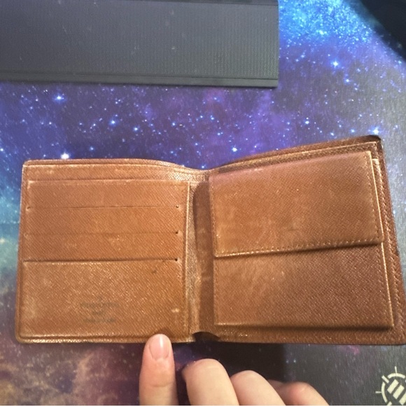 Vintage Louis Vuitton Men's LV Brown Bi-Fold Leather Wallet Monogram - Picture 3 of 5